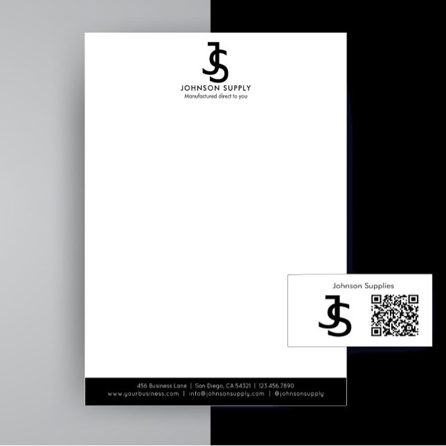 Modern Bedrijfs Aangepast Bedrijfsmonogramlogo Briefhoofd (Add your own initials to create your own branding logo.)