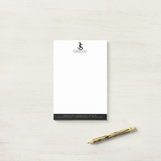 Modern Bedrijfs Custom Bedrijfsmonogramlogo Post-it® Notes (Op bureau)