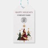 Modern Bedrijfs Kerst Logo Cadeaulabel (Voorkant)
