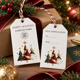 Modern Bedrijfs Kerst Logo Cadeaulabel