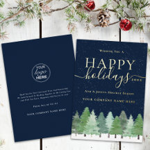 Modern Bedrijfs Kerstmis Zakelijk Logo Blauw Goud