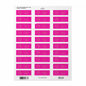 Modern Bedrijfs Monogram Heet Roze Terugkeeradres Etiket (Full Sheet)