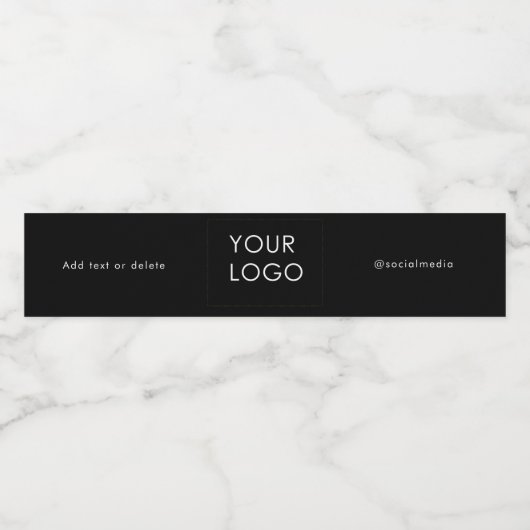 Modern Bedrijfs Zakelijk Logo Social Media Eenvoud Waterfles Etiket (Enkel label)