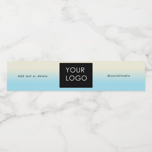 Modern Bedrijfs Zakelijk Logo Sociale Media Ombre Waterfles Etiket (Enkel label)