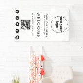 Modern Bedrijfsbedrijf Corporate Logo en QR-code Spandoek (Insitu)