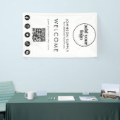 Modern Bedrijfsbedrijf Corporate Logo en QR-code Spandoek (Beurs)