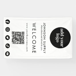 Modern Bedrijfsbedrijf Corporate Logo en QR-code Spandoek