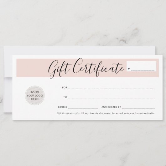 MODERN BEDRIJFSelegante roze logo Kaart (Voorkant)