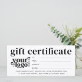 Modern bedrijfsgeschenkcertificaat met aangepaste  (Staand voorkant)