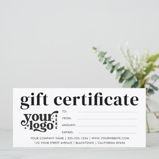 Modern bedrijfsgeschenkcertificaat met aangepaste  (Staand voorkant)