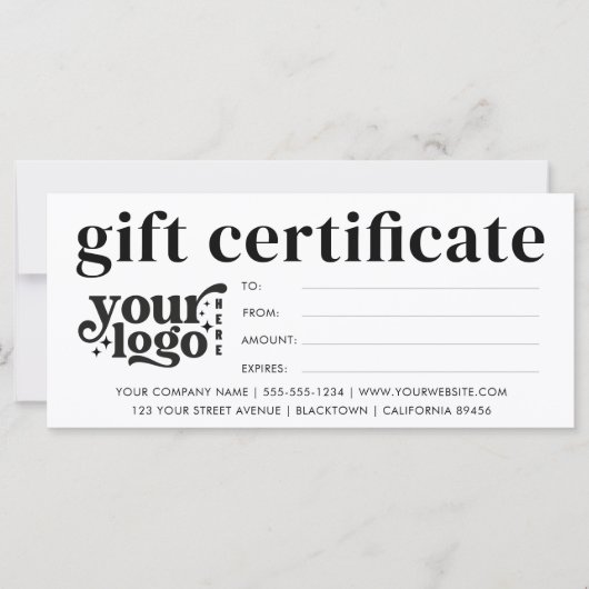 Modern bedrijfsgeschenkcertificaat met aangepaste  (Voorkant)