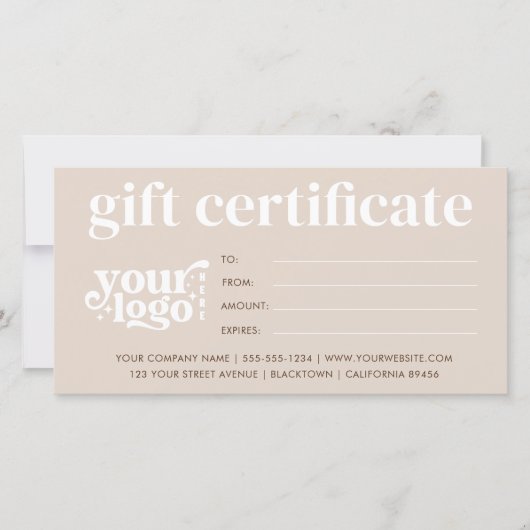 Modern bedrijfsgeschenkcertificaat met aangepaste (Voorkant)
