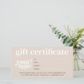 Modern bedrijfsgeschenkcertificaat met aangepaste (Staand voorkant)