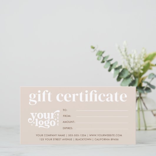 Modern bedrijfsgeschenkcertificaat met aangepaste  (Staand voorkant)