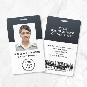 Modern bedrijfslogo barcode foto ID Badge