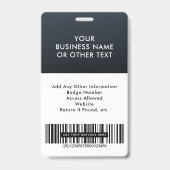 Modern bedrijfslogo barcode foto ID Badge (Achterkant)