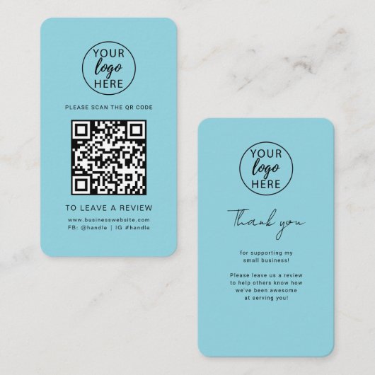 Modern bedrijfslogo en QR-code review Visitekaartje (Voorkant / Achterkant)