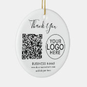 Modern bedrijfslogo en QR-code script Bedankt Keramisch Ornament (Rechts)