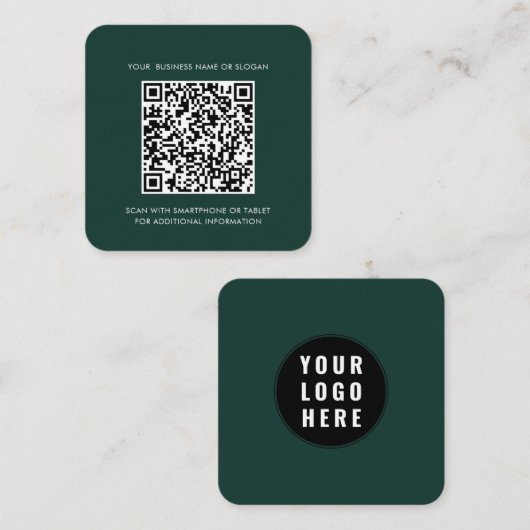 Modern bedrijfslogo en QR-code Vierkante Visitekaartje (Voorkant / Achterkant)