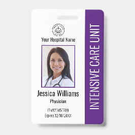 Modern bedrijfslogo foto paars personeels-ID Badge