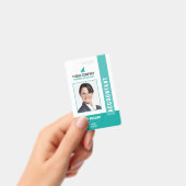 Modern Bedrijfslogo Foto Personeels-ID Badge (Handheld)