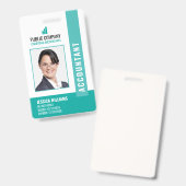 Modern Bedrijfslogo Foto Personeels-ID Badge (Voor- en achterkant)