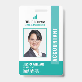 Modern Bedrijfslogo Foto Personeels-ID Badge