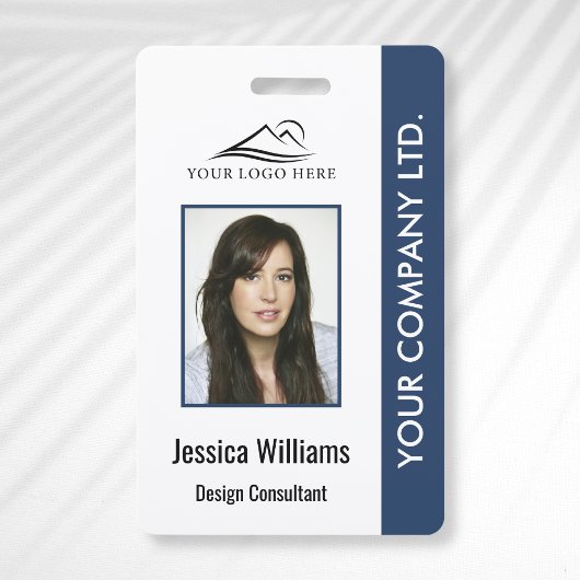 Modern bedrijfslogo foto personeels-ID naamlabel Badge