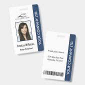 Modern bedrijfslogo foto personeels-ID naamlabel Badge (Voor- en achterkant)