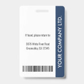 Modern bedrijfslogo foto personeels-ID naamlabel Badge (Achterkant)