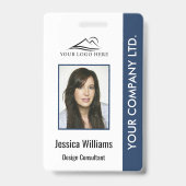Modern bedrijfslogo foto personeels-ID naamlabel Badge (Voorzijde)