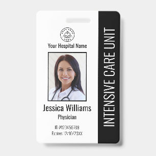 Modern bedrijfslogo foto zwart personeels-ID Badge