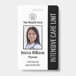 Modern bedrijfslogo foto zwart personeels-ID Badge