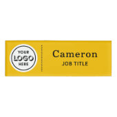 Modern Bedrijfslogo Geel Personeelslid Naambadge (Voorkant)
