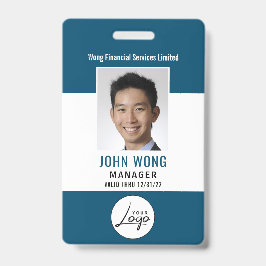 Modern bedrijfslogo personeelsfoto badge