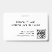 Modern Bedrijfslogo Personeelsfoto ID Badge (Achterkant)