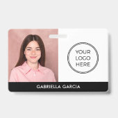Modern Bedrijfslogo Personeelsfoto ID Badge (Voorzijde)