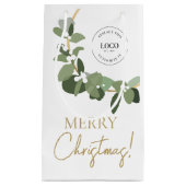 Modern Bedrijfslogo Prettig Kerstfeest Klein Cadeauzakje (Voorkant)