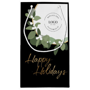 Modern Bedrijfslogo Prettige Feestdagen Klein Cadeauzakje