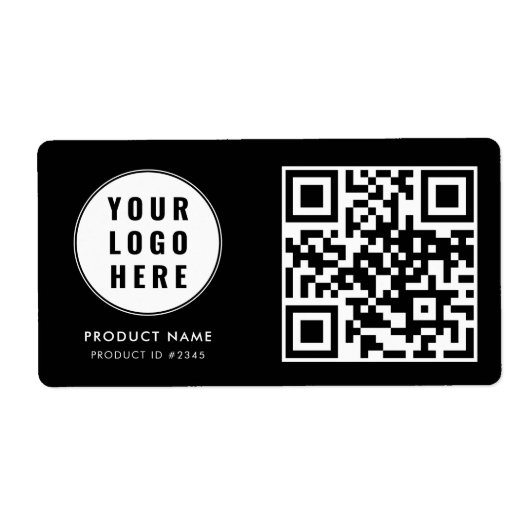 Modern bedrijfslogo product-ID QR-code Etiket (Voorkant)
