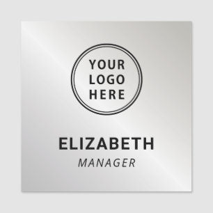 Modern bedrijfslogo professioneel zilver naamplaatje