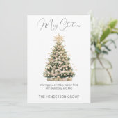 Modern Bedrijfslogo QR Code Prettig Kerstboom Feestdagenkaart (Staand voorkant)