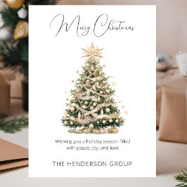 Modern Bedrijfslogo QR Code Prettig Kerstboom Feestdagenkaart