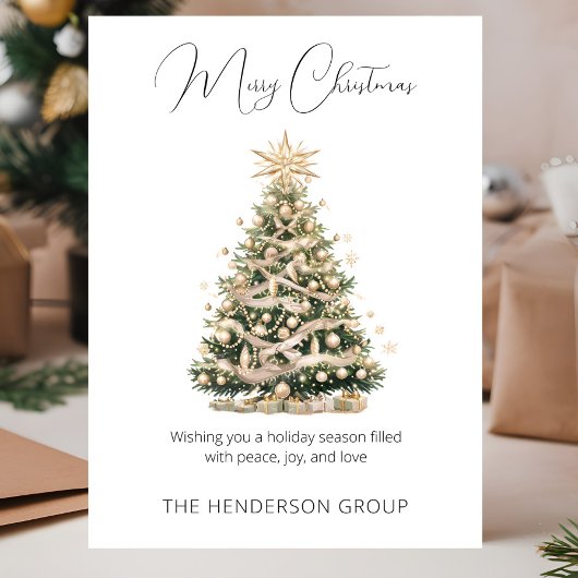 Modern Bedrijfslogo QR Code Prettig Kerstboom Feestdagenkaart