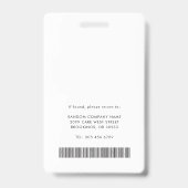 Modern bedrijfslogo QR-code verpleegster foto ID Badge (Achterkant)