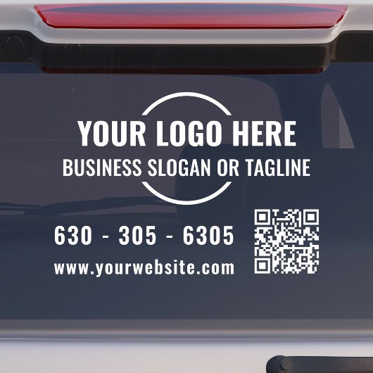 Modern Bedrijfslogo QR-code Witte Auto Vinyl Raamsticker