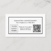 Modern bedrijfslogo QR-code zwart wit Visitekaartje (Voorkant)