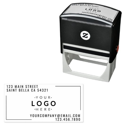 Modern bedrijfslogo van maatwerkbedrijf retouradre  zelfinktende stempel (In situ)