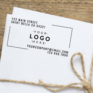 Modern bedrijfslogo van maatwerkbedrijf retouradre zelfinktende stempel