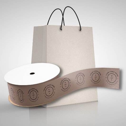Modern bedrijfsmerk Beige Packaging Business Logo Grosgrain Lint